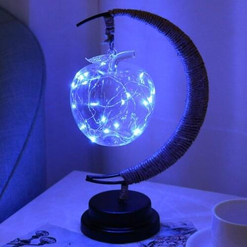 New Bedroom Creative Night Light LED Star Shape Battery Light Decoration Copper Wire Shaped Iron Art Small Table Lamp