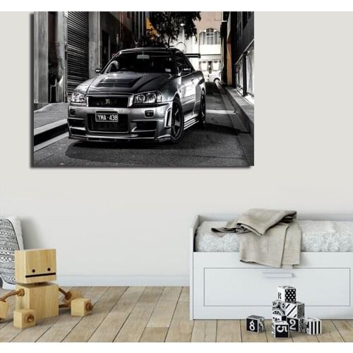 Poster Canvas Painting HD Print Frameless Artwork Hyundai Nissan Skyline Gtr Car Picture Bedside Home Decoration Wall Art
