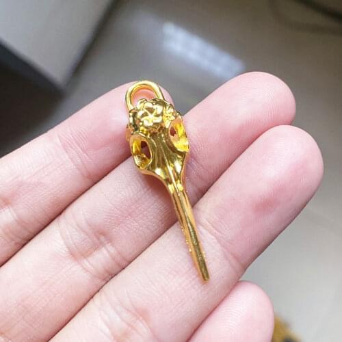 15pcs/Lot Quality Raven Crow Bird Charms Antique Gold Color Punk Pendant Fit For Jewelry Making Handmade Accessories Crafts