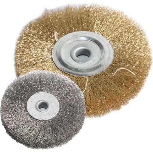 1pc Wire Wheel Brush 4"6" Hole 10mm 16mm Flat Type for Bench Grinder Polishing Abrasive Tool For Metal Derust wood Deburring