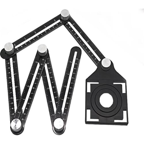 Adjustable Ceramic Tile Hole Locator 6 Folding Multiple Angle Ruler Drill Guide Openings Locator