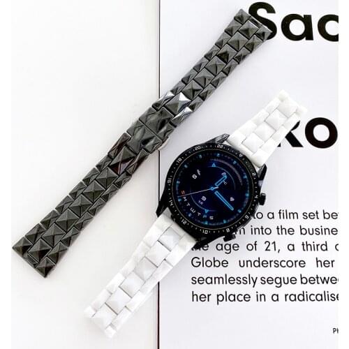 Watchband Ceramic strap 20mm 22mm strap for Huawei Watch GT2 pro/Samsung galacxy watch 3 gear s3 46mm 42mm/active/Amzfit Bip GTS