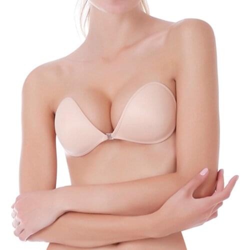 Sexy Strapless Front Closure bra Silicone lingerie Women intimates Magic Deep V bras Self Adhesive backless bras for women Bras