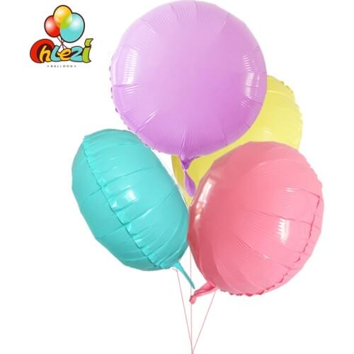 10PCS 17 inch Macarons candy color Round Helium Foil Balloons Boy Girls Happy Birthday Party Supplies 1st Party Decor Air Ball