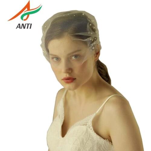 ANTI Romantic Wedding Hats And Fascinators For Women Party White Net crystal Face Veil Lady Bridal Simple Wedding Accessories