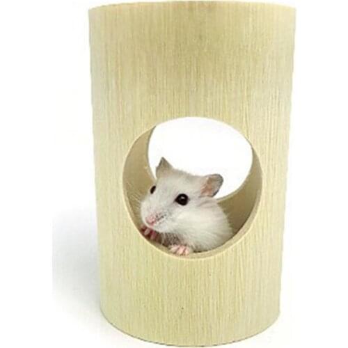 2/4 Holes Pet Tunnel Exercise Tube Chew Toy Hamster Squirrel Bamboo Straight Through Tunnel Playground Toy Accessories Products
