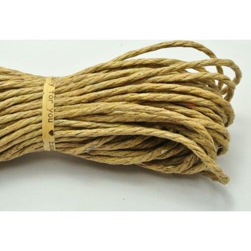 60 Meters Khaki Twisted Waxed Cotton Cord String Thread Line 2mm