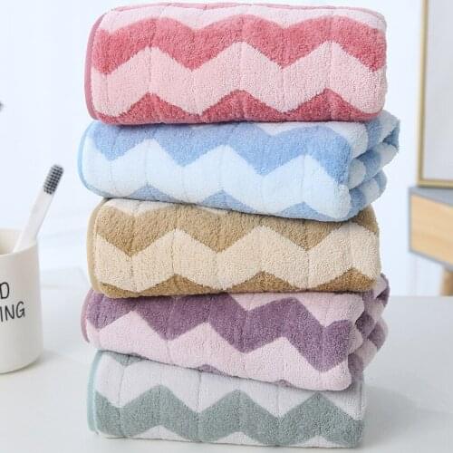 Ripple Coral Fleece Face Towel Rectangle No Fade Towels Strong Water Absorpion Soft Household for Kids Adults Toalla De Cara