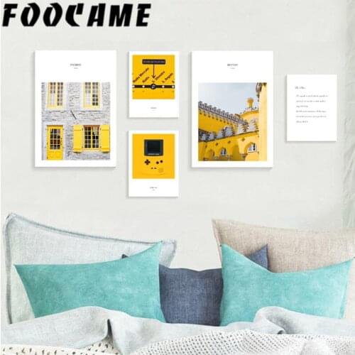 Yellow Landscape Building Pictures Decor Modern Home Nordic Canvas Painting Wall Art Decoration Posters and Prints Living Room