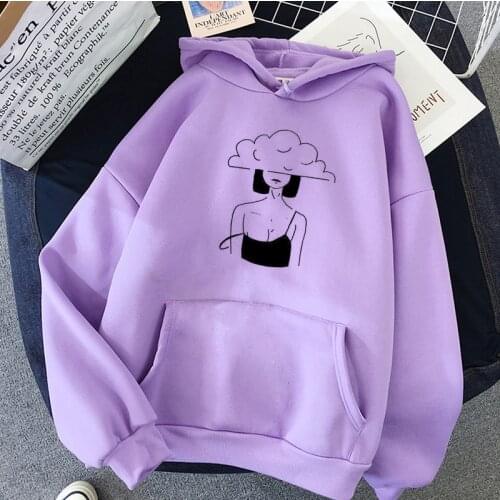 Women Hoodie Harajuku clothes Winter Sweatshirt Hoody tops clothing Sleeve Female thrasher vintage Hoodies Print para black size