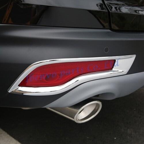 2Pcs Chrome Bumper Reflector Caution Light Cover For Honda CR-V 2017 2018 CRV Rear Fog Light Lamp Overlay Molding Accessories