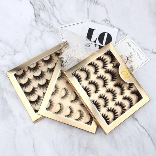 5/10 Pairs False Eyelashes Set Fake Lashes Makeup Kit 3D Mink Lashes Extension Natural Mink Eyelashes Wholesale