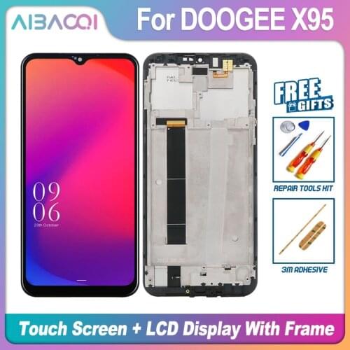 AiBaoQi Brand New 6.52 Inch Touch Screen+LCD Display+Frame Assembly Replacement For Doogee X95/X95 Pro Phone