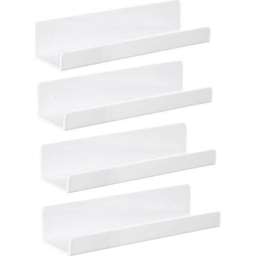 White wall shelf acrylic wall hanging bookshelf kitchen spice rack living room bedroom wall hanging storage rack