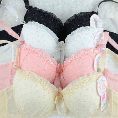 Cute Girls Bra Women Lace Bralette Super Gathering Push Up Bra Black White Yellow Bras Pink Lingerie Underwire Bras for Women
