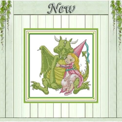 Girl dinosaur animal decor painting counted printed on canvas DMC 14CT 11CT Chinese Cross Stitch Needlework Sets Embroidery kits