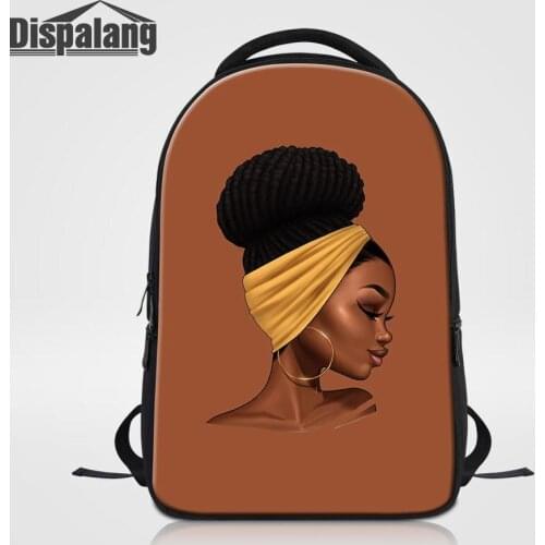 Dispalang Women Laptop Backpack African Girl Printing School Bags Large Capacity Bookbag For College High Quality Travel Bagpack