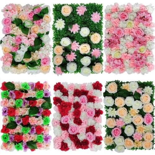 Artificial Plant Rose Flower Wall Background Wall Silk Fake Rose Lawn Mariage Wedding Decoration Garden Home Decor Accessories