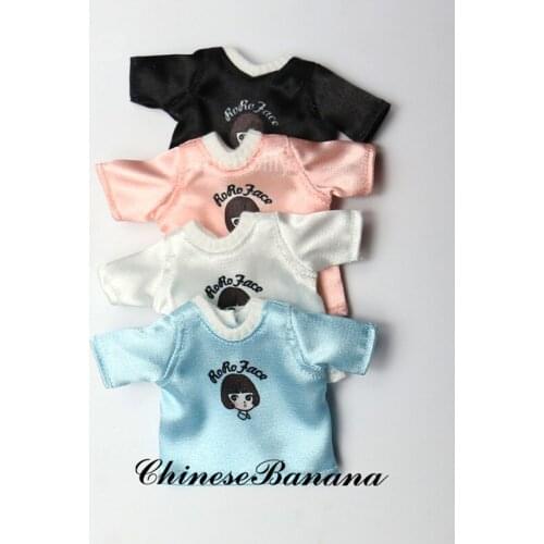 4 Colors 1CS Cute Cartoon Mercerized T-shirts for Blyth, Licca, Azone Doll Clothes Accessories