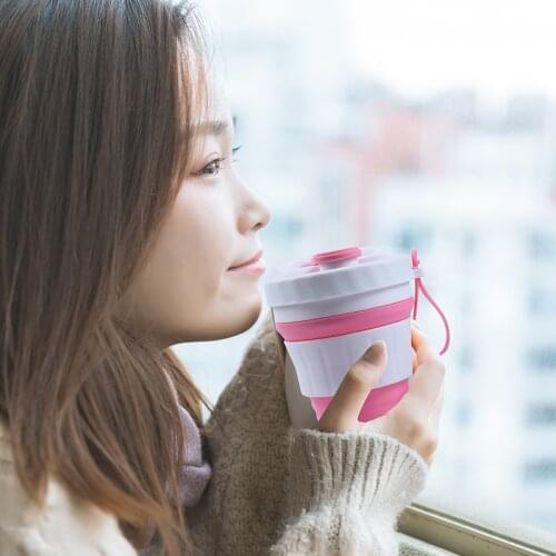 Mini Portable Folding Food Grade Silicone Water Cup Foldable Water Bottle Outdoor Travel Telescopic Collapsible Drinking Cup