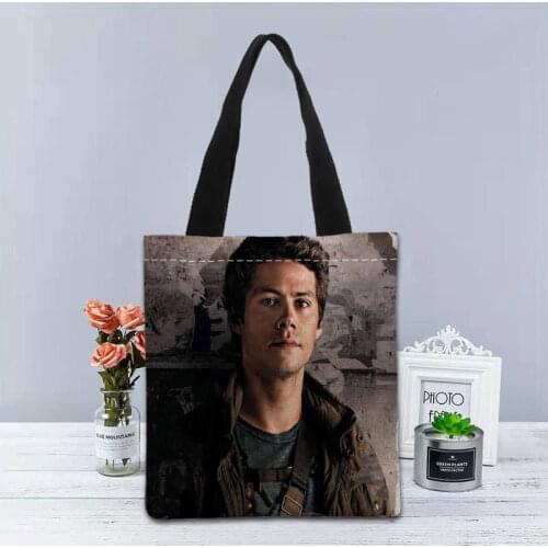 New Custom Dylan O'Brien printed Handbag canvas tote bags shopping travel Casual Useful Shoulder Bag women bag