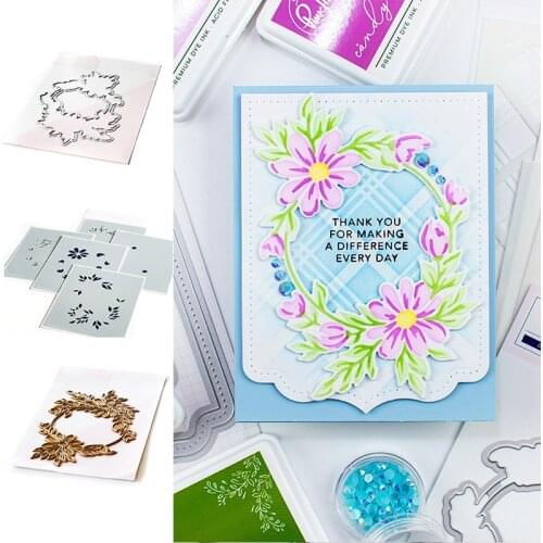 New 2021 Daisy Wreath Metal Cutting Dies Stencil Hot Foil for DIY Scrapbooking Album Stamp Make Paper Card Embossing New Die Cut