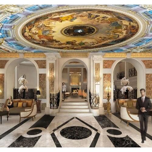 Custom 3d Ceiling Wallpaper European for Hall Living Room 3D Wall Ceiling Murals 3d Wall Mural 3d Wall paper Large mural