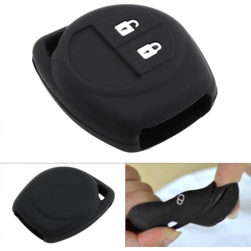 Silicone 2 Buttons Straight Plate Car Key Case Protector Holder for SUZUKI SWIFT SX4 Alto JIMNY VITARA IGNIS Splash 2007 - 2013