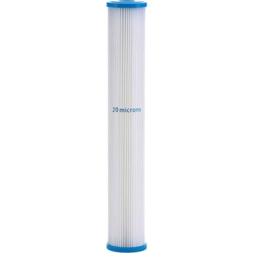 2-1/2" x 20 Inch Whole House Pleated Replacement Water Filter Cartridges 20 Micron, Dirt Sediment Filtration