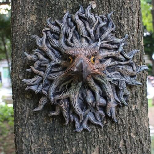 Eagle Head Shaped Wall Decoration, Hanging DIY Carved Craft for Living Room, Bedroom