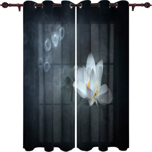 Lotus Smoke Dream Valance Curtains For Living Room Study Youth Bedroom Kitchen Outdoor Windows Custom Cotton Linen