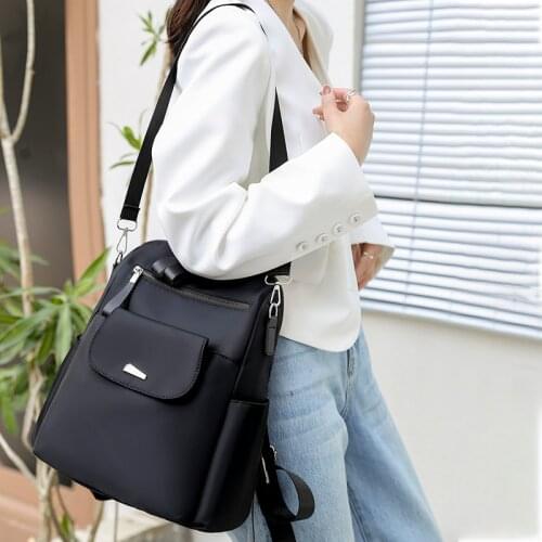 Women Backpack Classic 2021 Female Daily Backbag Oxford Cloth For School Ladies Multifunction Back Pack Black Khaki For Shopper