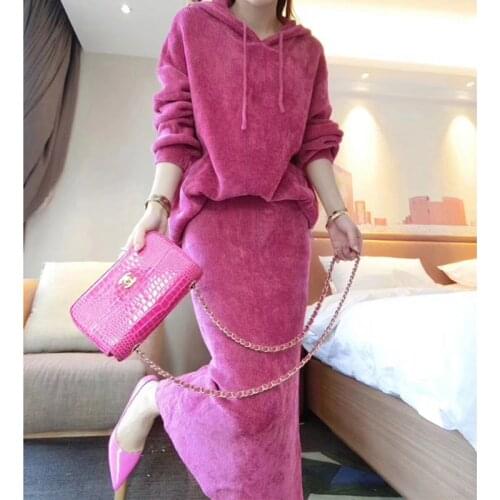 Womens Knitted Suit Set Two Piece Matching Skirt Set Outfits Clothing For Women Clothes 2019 Conjuntos De Mujer Ensemble Femme