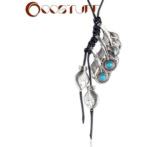 Women Jewelry Long Necklaces Vintage Statement Necklaces Feathers & Fish Pendant collares mujer choker necklaces & pendants 2020