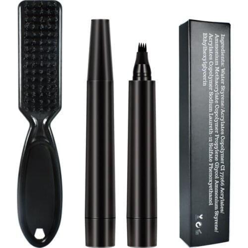 Men Beard Beauty Filling Liquid Pencil Set Cosmetic Eye Brow Pen Makeup Beard Filler Pen Kit with Brush