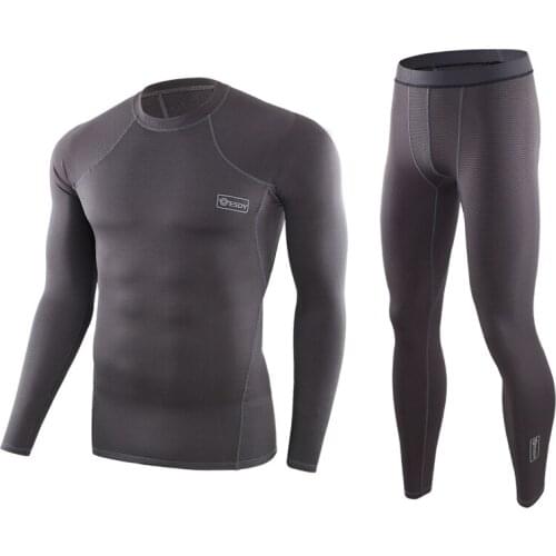 Winter Thermal Underwear Sets Quick Dry Anti-microbial Stretch Thermo Compression Fleece Sweat Fitness Long Johns Mens Clothing