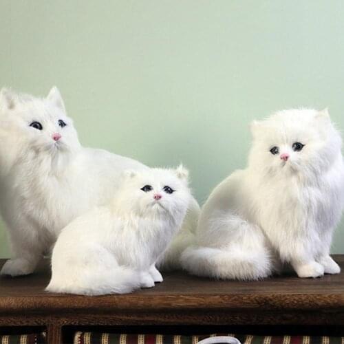 18cm Lovely Furry Persian Cat Animal Simulated Model Figurine Art Crafts Home Decoration Table Ornaments Birthday Gift