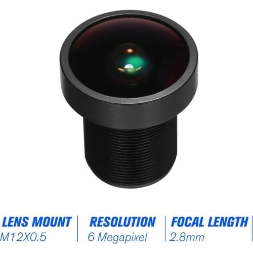 2.8mm M12 Mount Lens CCTV MTV Board Lens HD 6.0 Megapixel Lens 2.8 mm 1/2.5 Inch Image Format Aperture F1.4 for HD CCTV IP Secur