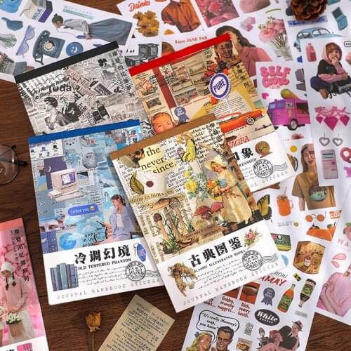 20pcs Environmental Washi Material Sticker Cute Girl Heart Character Creative Journal&Photo Album DIY Special Sticker Stationery