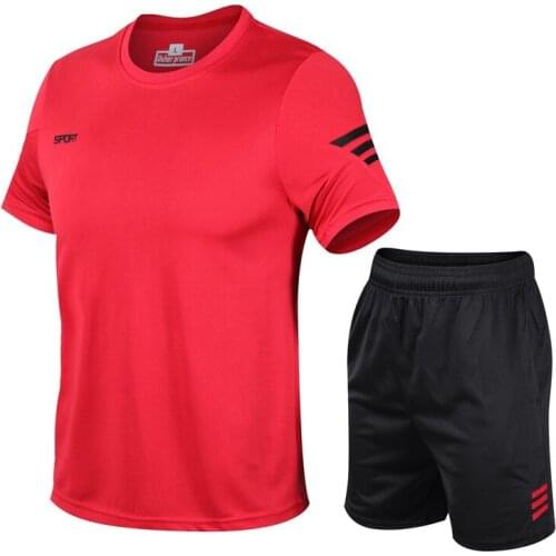 2021Running T Shirt Sport GYM Tshirt Short Sleeve Football Basketball Tennis Shirt Quick Dry Fitness Sports Set Suits Sportswear