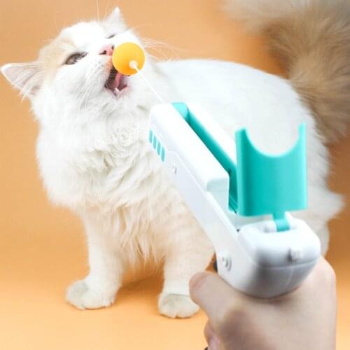 2021NEW! Funny Rebound Cat Toy With Feather&Ball Teaser Interactive Cat Stick Gun for Kitten Small Dog Funny Cat Sticks Cat Ball