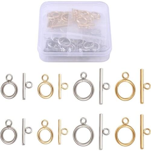 30sets/box 304 Stainless Steel Ring Toggle Clasps OT Clasps Hook Connector for Jewelry Making DIY Bracelet Necklace Finding