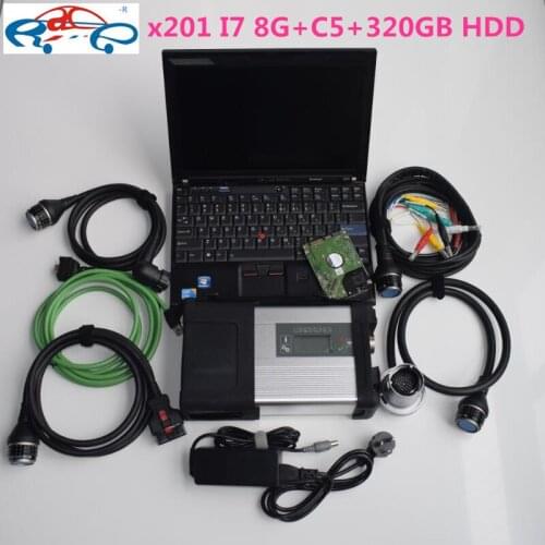Auto Diagnosis professional tool MB Star C5 SD Compact 5+used laptop X201 tablet I7 8G+new 320GB HDD newest software V12/2020