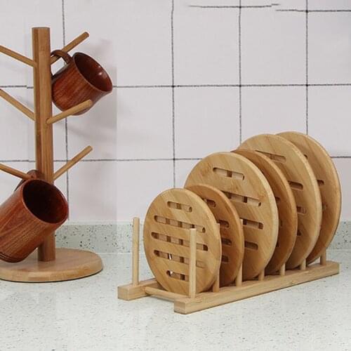 Bamboo Hollow Placemats Washable Pads Non-Slip Heat Resistant Coaster Tea Cup Mat Table Decorative for Hot Pans Dishes Coaster