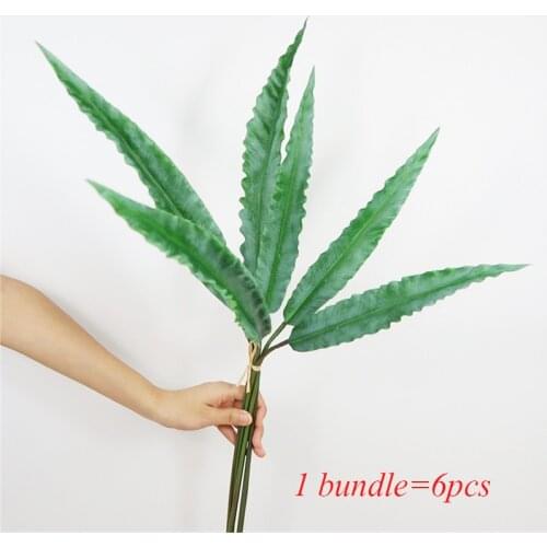 75cm 6pcs/bundle Large Tropical Palm Tree Fern Plants Leaves Plastic Foliage Real Touch Shrubs Leafs for Home Office Decor