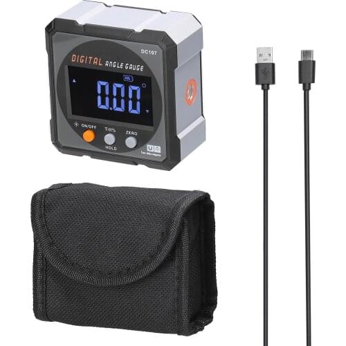 MESTEK Digital Protractor Inclinometer Data Retention Two-way Laser Screen Rotation Function Level Angle Finder Degree Percent