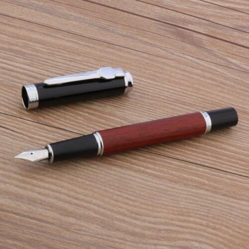 JINHAO wood Office School Supplies 8802 Silver fountain Pen