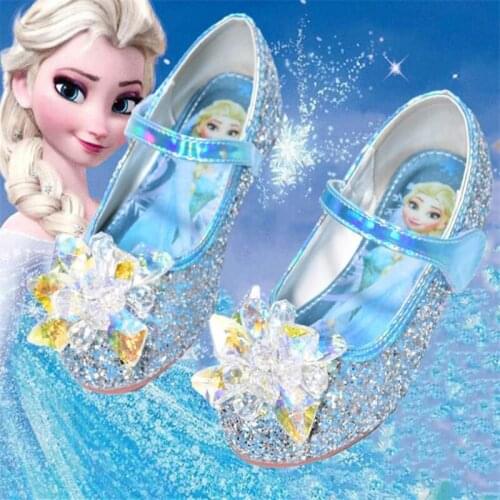 Disney Ice and snow country girls 2021 new western style slipper aisha princess baby soft bottom shoes childrens shoes