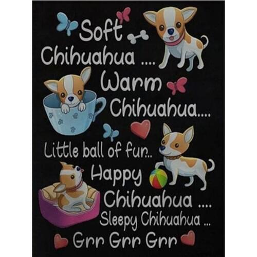 Diy diamond embroidery 5d diamond painting full square cross stitch Chihuahua dog texts mosaic picture of rhinestones WG1127