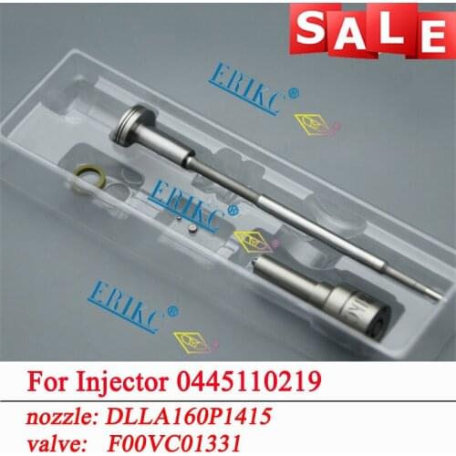 ERIKC 0445110219 Diesel Injector Spare Parts Nozzle DLLA160P1415 0433171877 Control Valve F00VC01331 Repair Kits for Bosch BMW